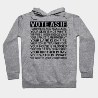 Vote As If Your skin is not white Hoodie